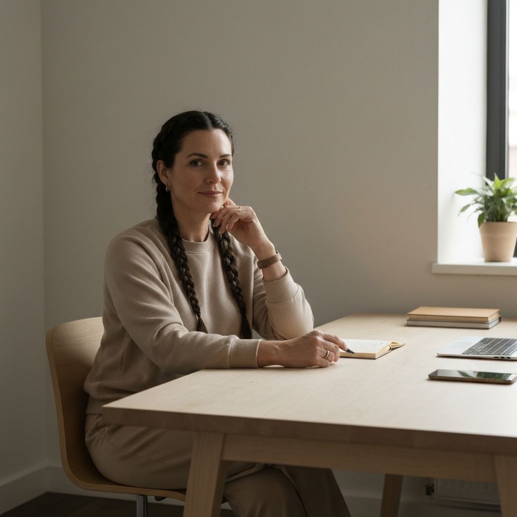 Professional woman working peacefully at her desk